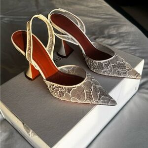 Elegant Lace Slingback Heels